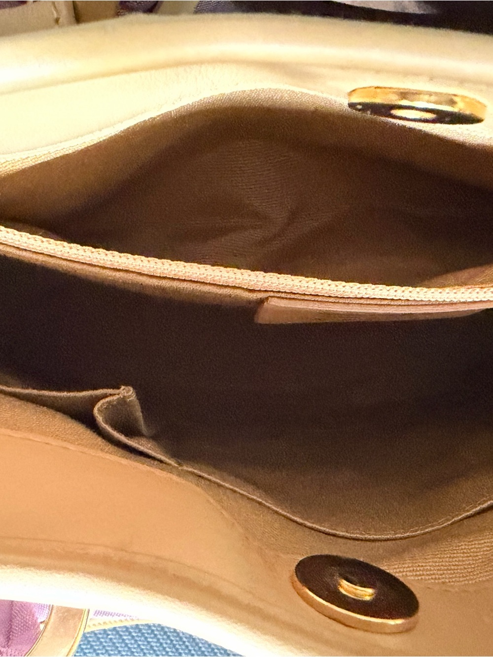 Rare Salvatore Ferragamo Lilac and Tan Gancini Logo Tote - Picture 9 of 14